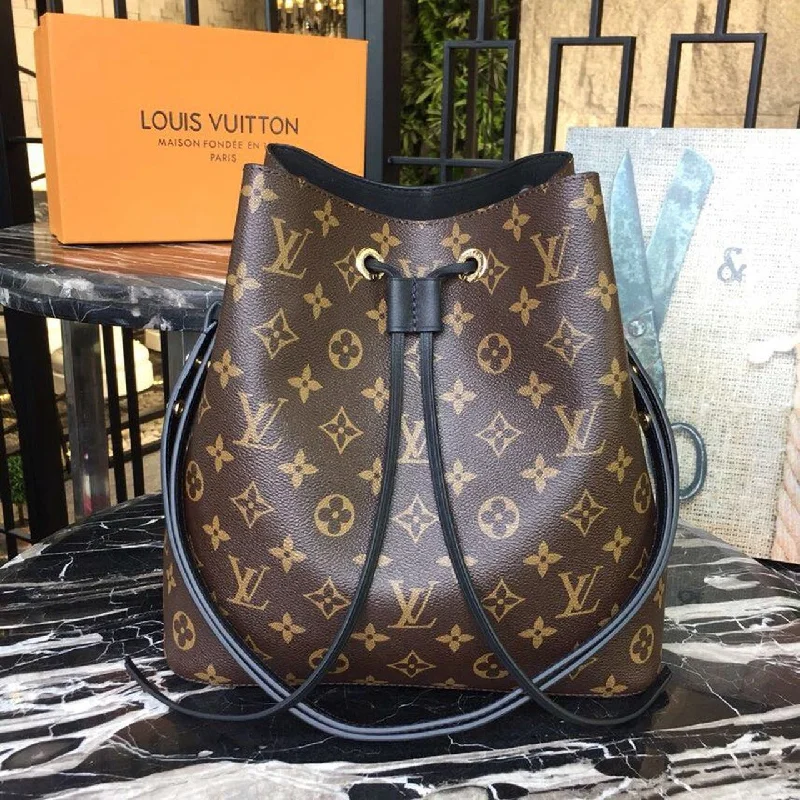 Louis Vuitton NeoNoe MM Bucket Bag Monogram Canvas Black For Women. Women-s Handbags. Shoulder And Crossbody Bags 10.2in/26cm LV M44020