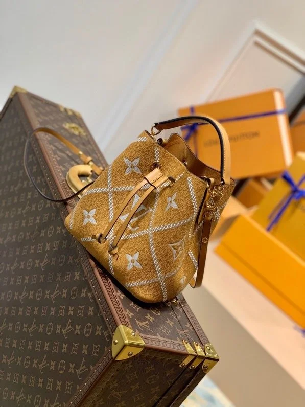 Louis Vuitton NeoNoe MM Bucket Bag Monogram Empreinte Arizona Brown For Women. Women-s Handbags. Shoulder Bags 10.2in/26cm LV M46029