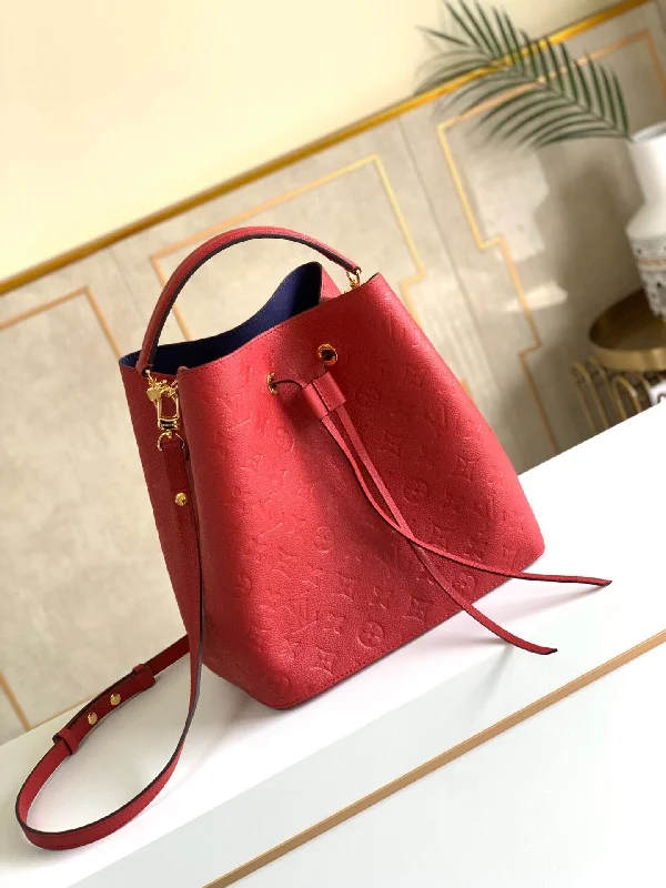 Louis Vuitton NeoNoe MM Bucket Bag Monogram Empreinte Red For Women. Women-s Bags. Shoulder Bags 10.2in/26cm LV