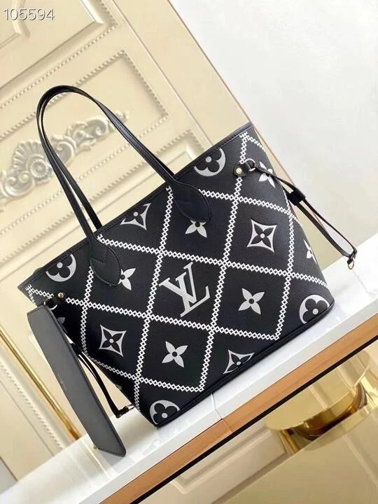 Louis Vuitton Neverfull MM Monogram Empreinte Black For Women. Women-s Handbags. Tote Bags 12.2in/31cm LV M46040