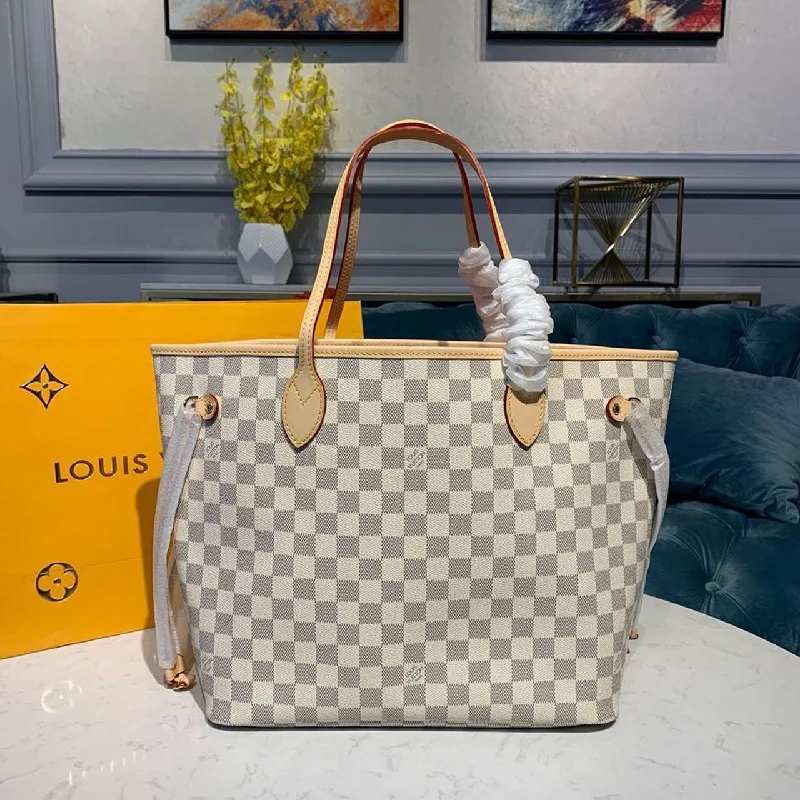 Louis Vuitton Neverfull MM Tote Bag Damier Azur Canvas Rose Ballerine Pink For Women. Women-s Bags. Shoulder Bags 12.2in/31cm LV N41605