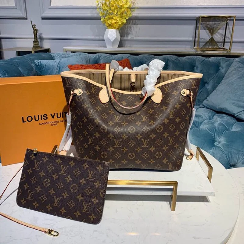 Louis Vuitton Neverfull MM Tote Bag Monogram Canvas Beige For Women. Women-s Handbags. Shoulder Bags 12.6in/32cm LV M40995