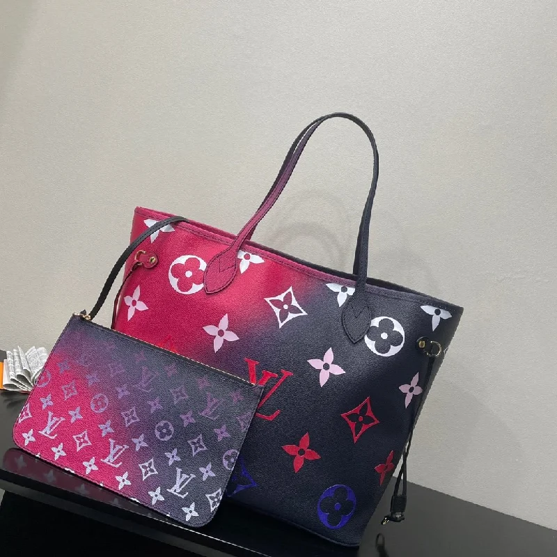 Louis Vuitton Neverfull MM Tote Bag Monogram Canvas Midnight Fuchsia For Women. Women-s Handbags. Shoulder Bags 12.2in/31cm LV M20511