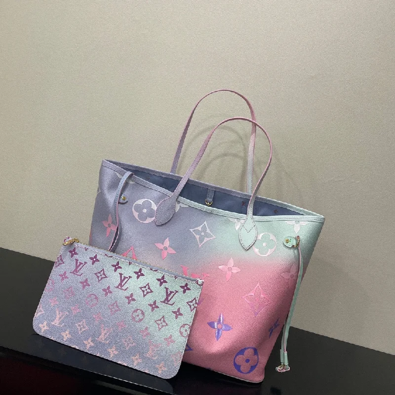 Louis Vuitton Neverfull MM Tote Bag Monogram Canvas Sunrise Pastel For Women. Women-s Handbags. Shoulder Bags 12.2in/31cm LV M46077