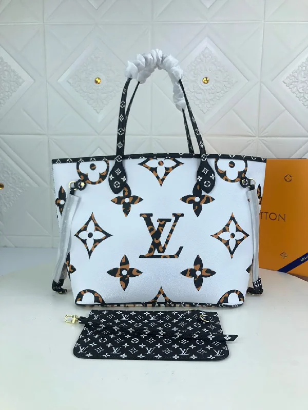 Louis Vuitton Neverfull MM Tote Bag Monogram Jungle Canvas Black/Caramel For Women. Women-s Handbags. Shoulder Bags 12.2in/31cm LV M44716