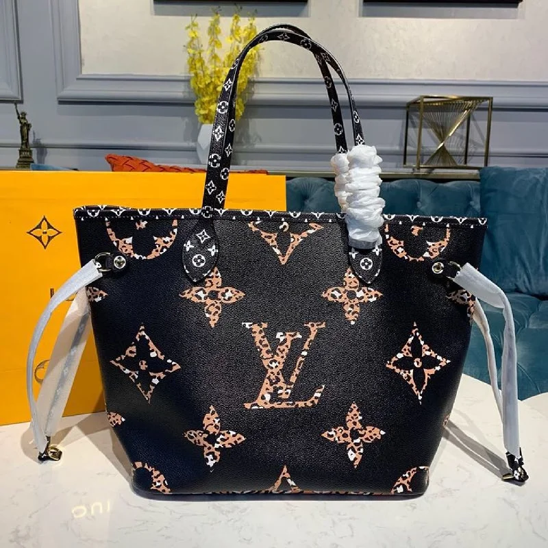 Louis Vuitton Neverfull MM Tote Bag Monogram Jungle Canvas Black For Women. Women-s Handbags. Shoulder Bags 12.2in/31cm LV M44676