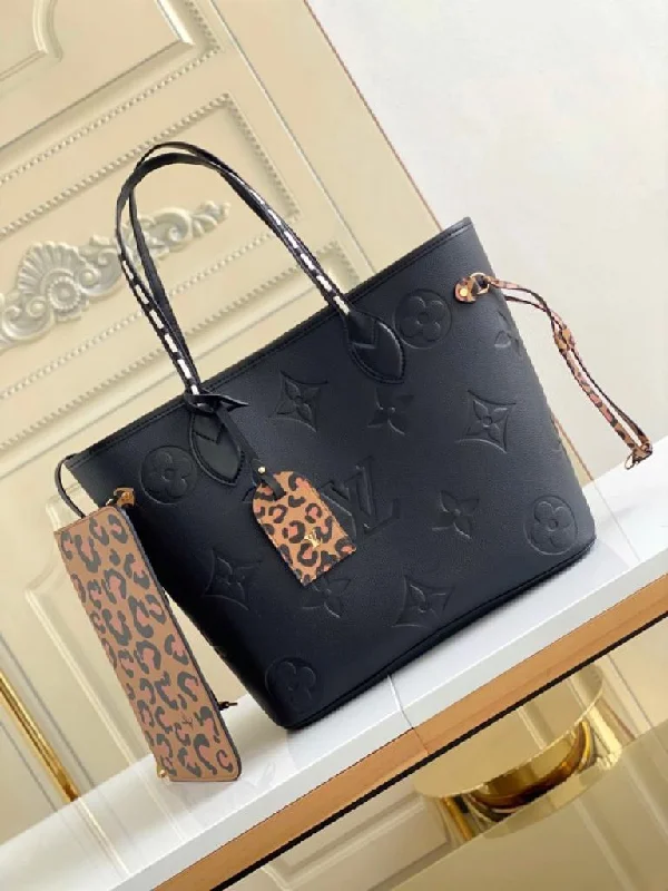 Louis Vuitton Neverfull MM Tote Bag Wild At Heart Monogram Empreinte Black For Women. Women-s Handbags. Shoulder Bags 12.2in/31cm LV M45856