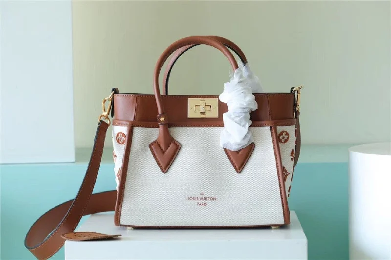 Louis Vuitton On My Side PM Bag Monogram Flower For Women 25cm/9.8 Inches Caramel Brown LV M59905