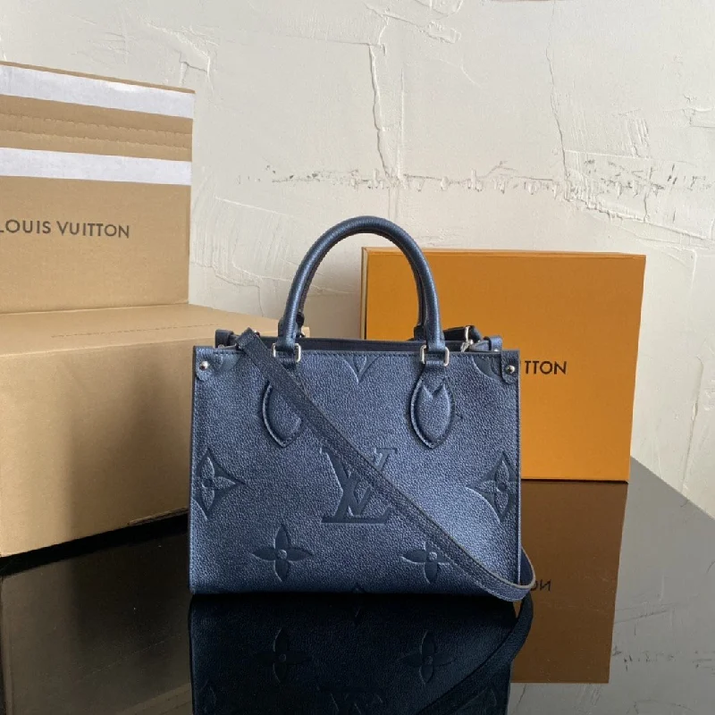 Louis Vuitton On The Go PM Bag Monogram Empreinte 9.8in/25cm Blue LV