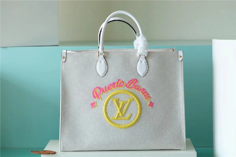 Louis Vuitton Onthego GM Monogram Giant And Raffia White/ Yellow For Women. Women-s Handbags. Shoulder And Crossbody Bags 41cm/16.1in LV M20815