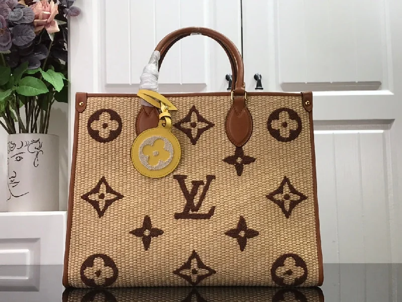 Louis Vuitton OnTheGo GM Tote Bag Monogram Raffia Tan For Women. Women-s Handbags. Shoulder Bags 16.1in/41cm LV M57644