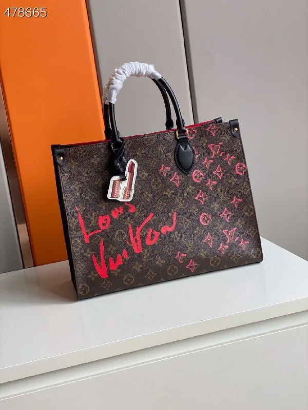 Louis Vuitton Onthego MM Fall In Love Monogram Canvas Brown For Women. Women-s Handbags. Tote Bag 35cm LV M45888