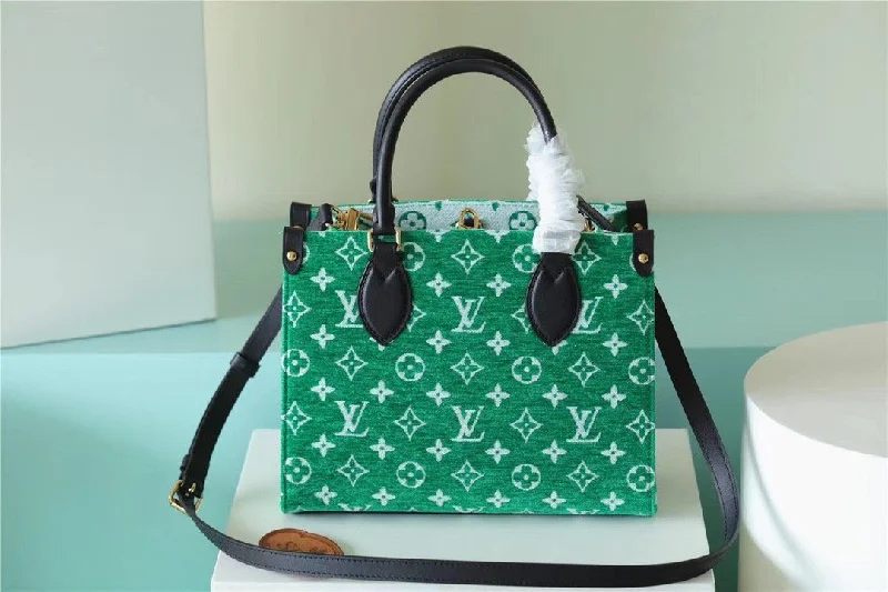 Louis Vuitton Onthego PM Bag To The World Of Grand Slam Make With Monogram Jacquard Velvet Green For Women 9.4in/25cm LV M46216