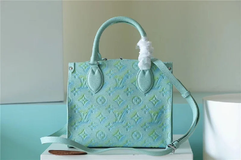 Louis Vuitton OnTheGo PM Monogram Empreinte Light Green For Women. Women-s Bags. Shoulder And Crossbody Bags 9.8in/25cm LV]