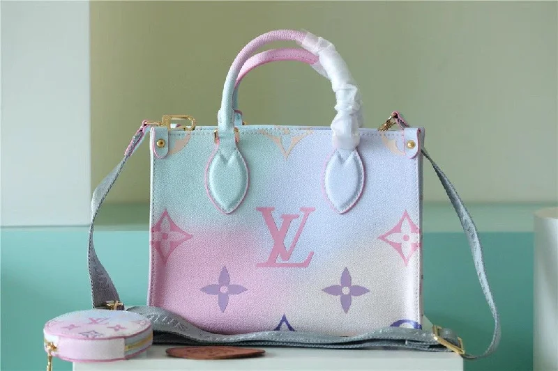 Louis Vuitton Onthego PM Tote Bag In Monogram Canvas Sunrise Pastel For Women 25cm LV M59856