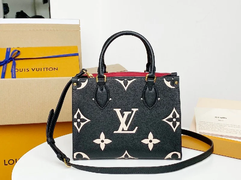 Louis Vuitton OnTheGo PM Tote Bag Monogram Empreinte Black/Beige For Women. Women-s Handbags. Shoulder And Crossbody Bags 9.8in/25cm LV M45659