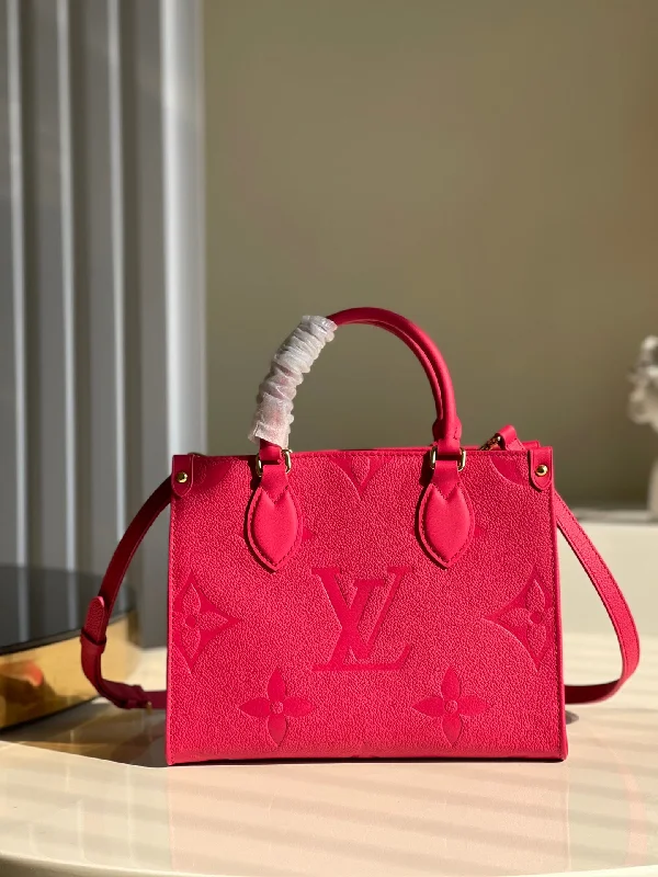 Louis Vuitton OnTheGo PM Tote Bag Monogram Empreinte Rosy For Women. Women-s Handbags. Shoulder And Crossbody Bags 9.8in/25cm LV M45660