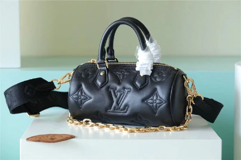 Louis Vuitton Papillon BB Bag Classic Monogram For Women 20cm Black LV M59800