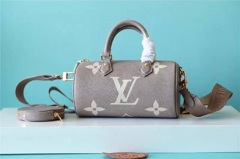 Louis Vuitton Papillon BB Monogram Empreinte Tourterelle / Creme Beige For Women. Women-s Handbags. Shoulder Bags And Crossbody Bags 7.9in/20cm LV M46031