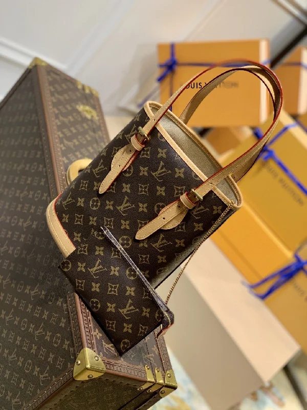 Louis Vuitton Petit Bucket Bag Monogram Canvas For Women. Women-s Handbags. Women-s Shoulder Bags 10.2in/26cm LV M42238