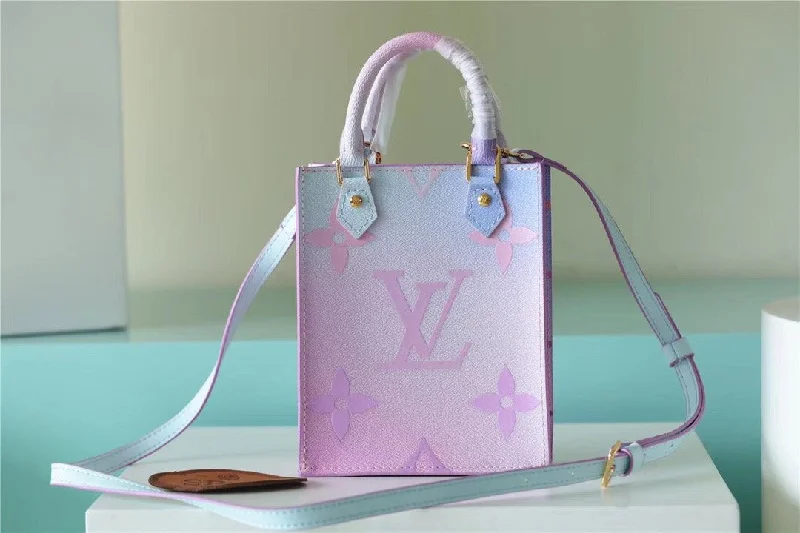 Louis Vuitton Petit Sac Plat Bag In Monogram Canvas For Women 17cm/6.7 Inches Sunrise Pastel LV M81341