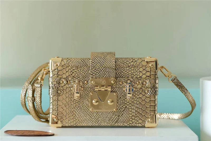 Louis Vuitton Petite Malle High Shiny Alligator By Nicolas Ghesquiere Gold For Women. Women-s Handbags. Shoulder And Crossbody Bags 7.9in/20cm LV