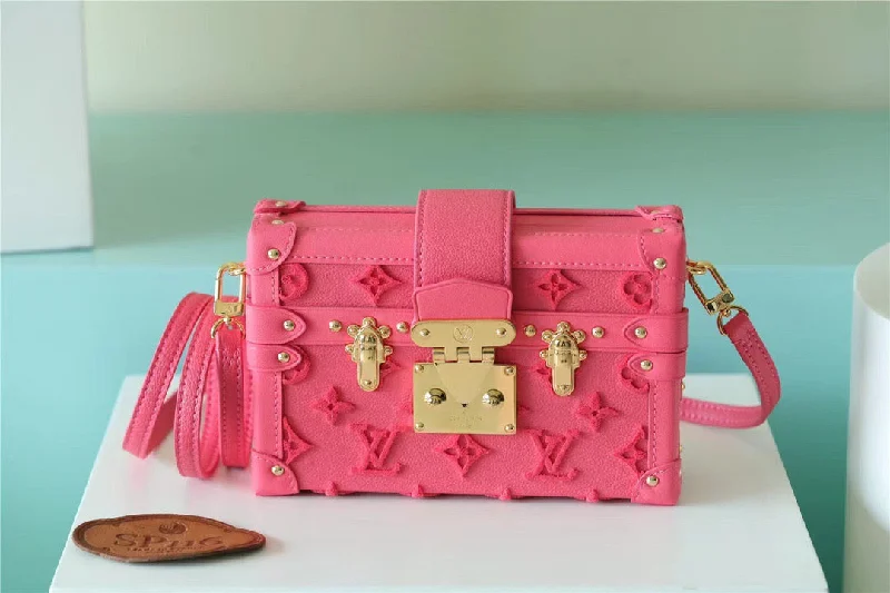 Louis Vuitton Petite Malle Tufted Fluo Pink For Women. Women-s Handbags. Shoulder And Crossbody Bags 7.9in/20cm LV M20745