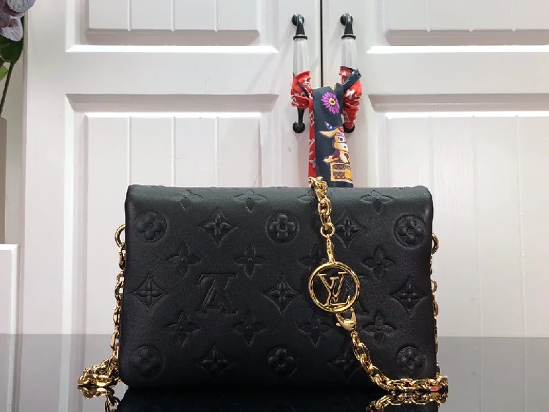 Louis Vuitton Pochette Coussin Monogram Empreinte Black For Women. Women-s Handbags. Shoulder And Crossbody Bags 7.9in/20cm LV M80742