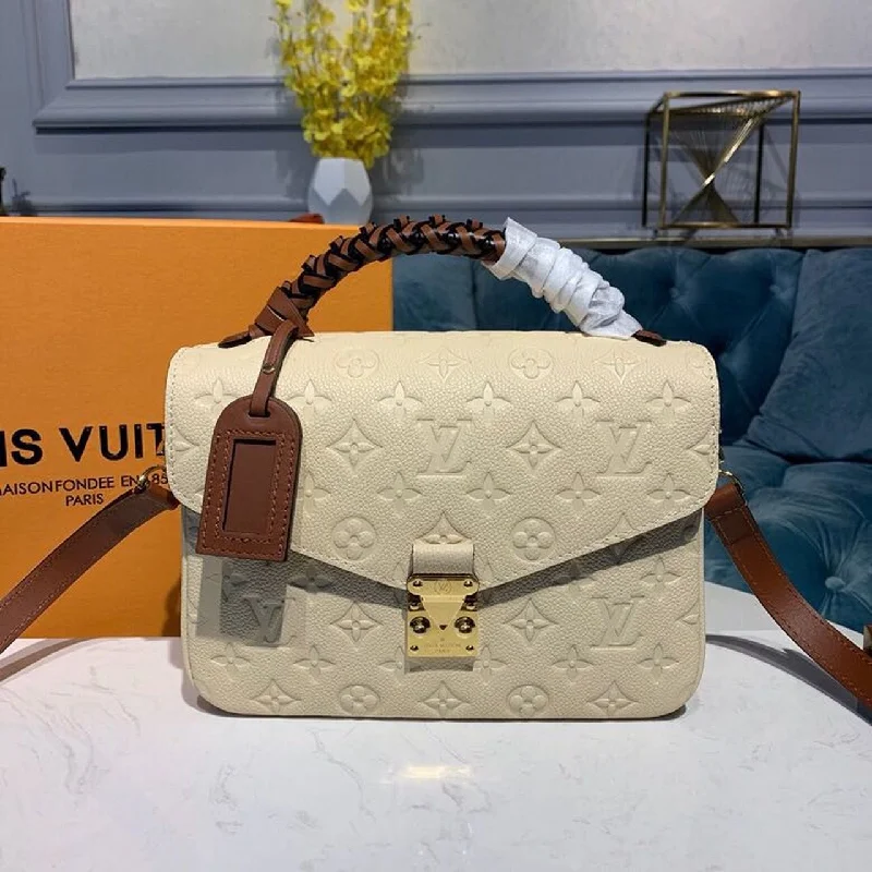 Louis Vuitton Pochette M?tis Bag 25cm Monogram Empreinte Canvas Spring/Summer Collection M53940. Cr?me Beige/Caramel