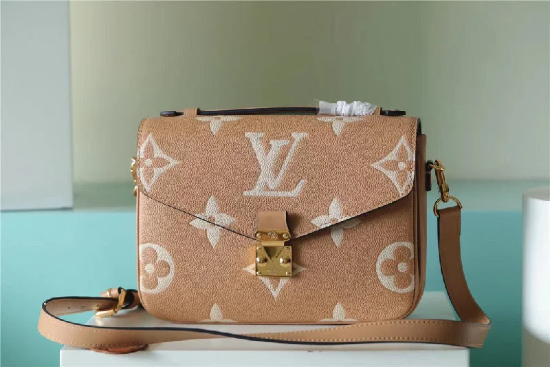 Louis Vuitton Pochette Metis Monogram Empreinte Arizona Brown / Creme Beige For Women. Women-s Handbags. Shoulder And Crossbody Bags 9.8n/25cm LV M46018