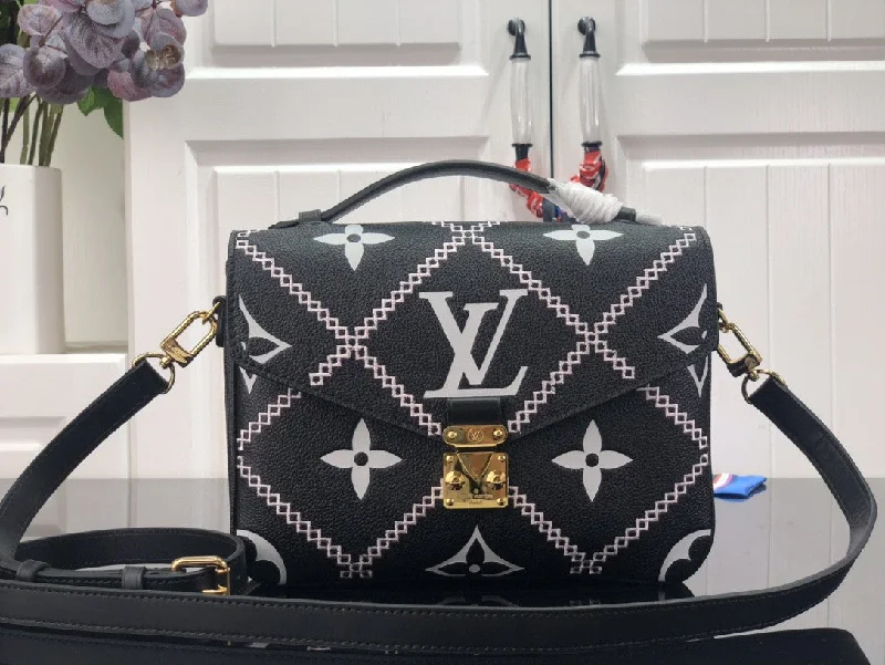 Louis Vuitton Pochette Metis Monogram Empreinte Black For Spring. Women-s Handbags. Shoulder And Crossbody Bags 9.8in/25cm LV M46028