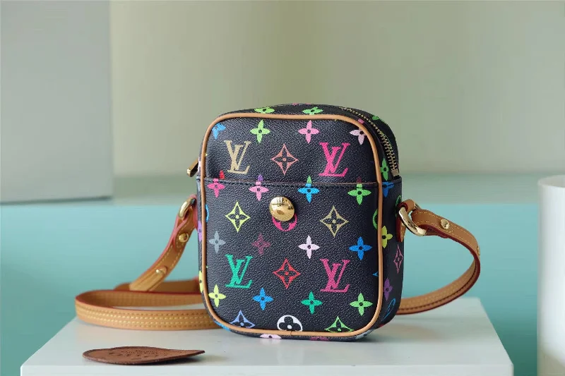 Louis Vuitton Rift Bag Monogram Multicolore Canvas Black For Women. Women-s Handbags. Shoulder And crossbody Bags 5.7in/13.5cm LV