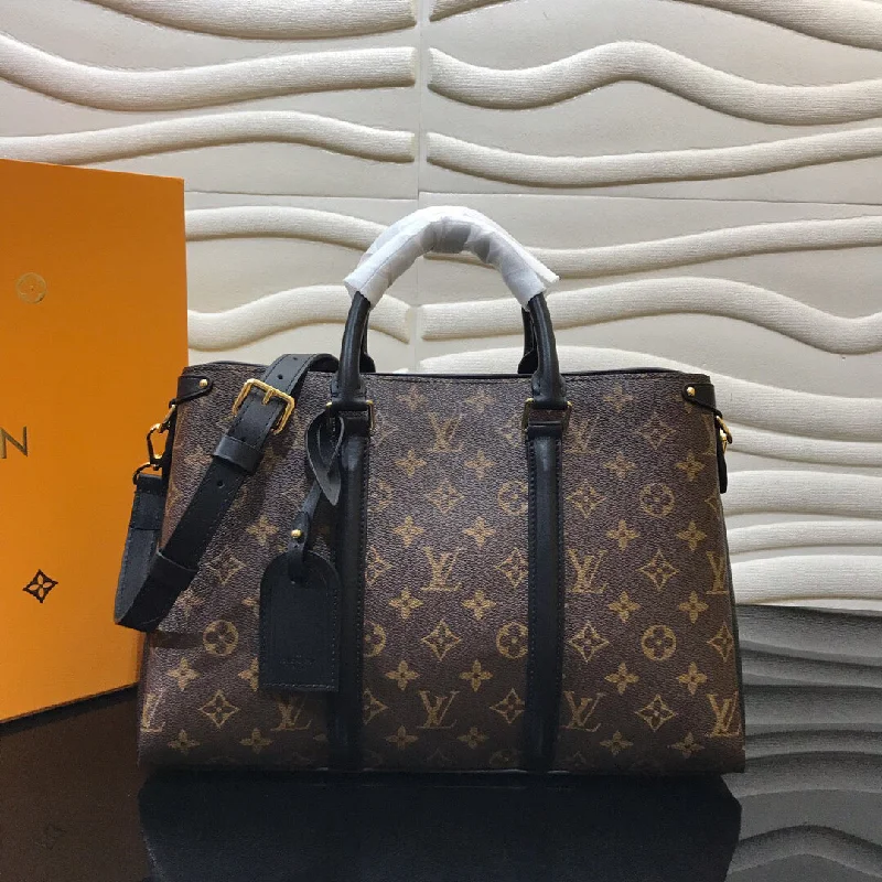 Louis Vuitton Soufflot MM Monogram Canvas Black For Women. Women-s Handbag. Shoulder And Crossbody Bags 14.2in/36cm LV M44817