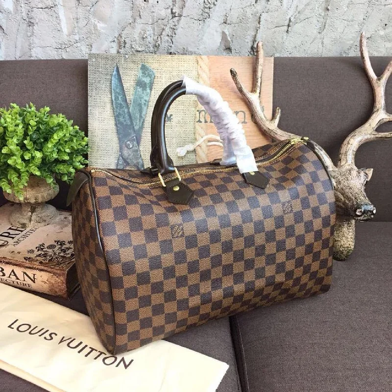 Louis Vuitton Speedy 35 Damier Ebene Canvas For Women. Women-s Handbags. Travel Bags 13.8in/35cm LV N41363