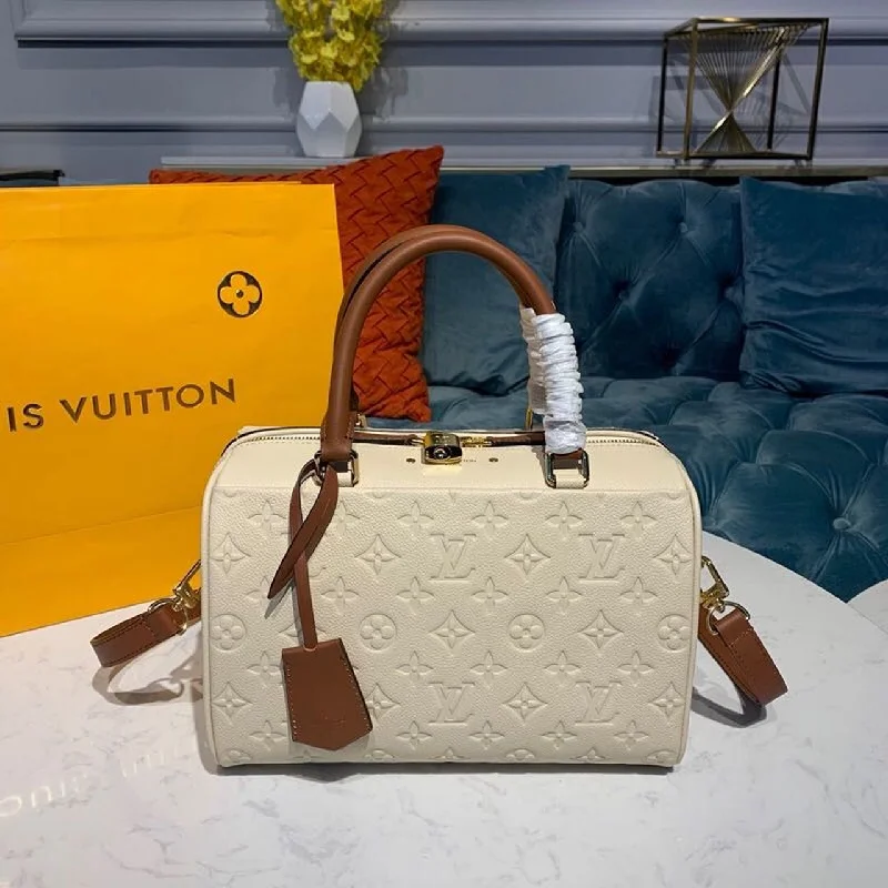 Louis Vuitton Speedy Bandouliere 25 Monogram Empreinte Creme For Women. Women-s Handbags. Shoulder And Crossbody Bags 9.8in/25cm LV