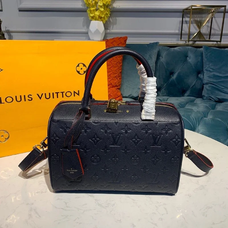 Louis Vuitton Speedy Bandouliere 25 Monogram Empreinte Navy Blue For Women. Women-s Handbags. Shoulder And Crossbody Bags 9.8in/25cm LV