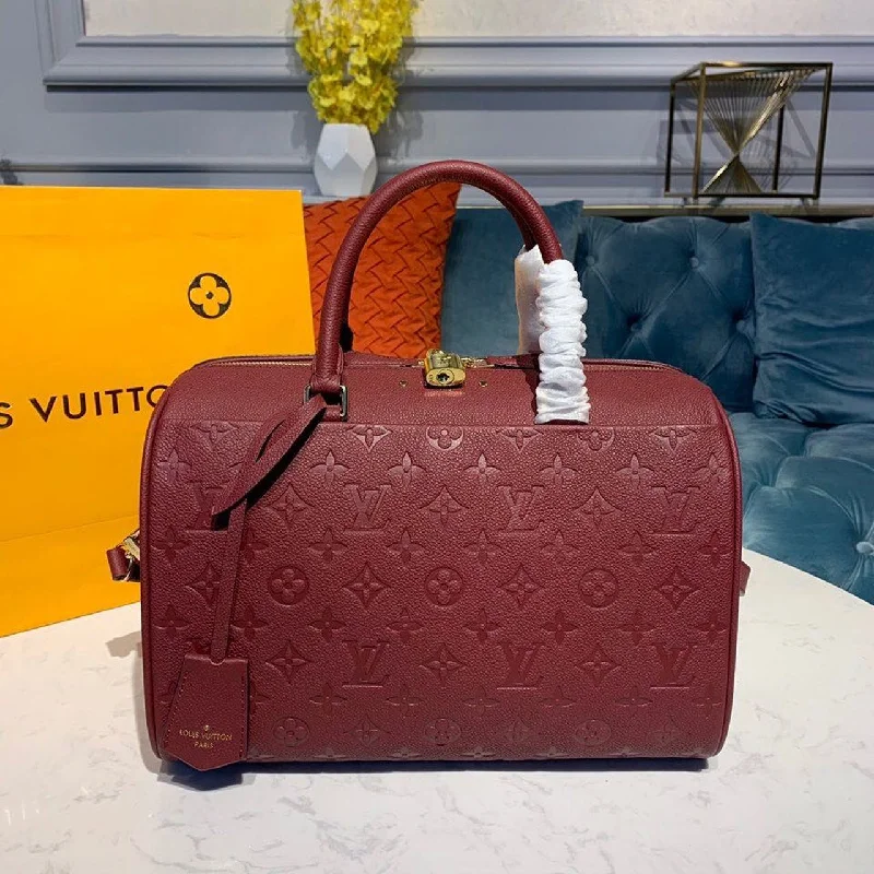 Louis Vuitton Speedy Bandouliere 30 Monogram Empreinte Bunrgundy For Women. Women-s Handbags. Shoulder And Crossbody Bags 11.8in/30cm LV