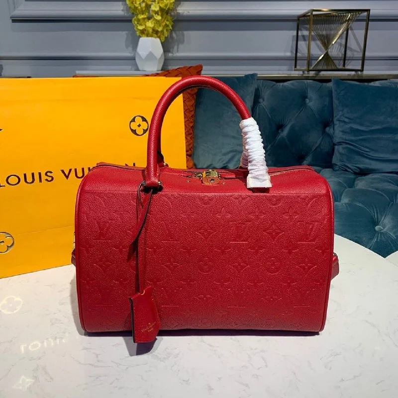 Louis Vuitton Speedy Bandouliere 30 Monogram Empreinte Cherry Red For Women. Women-s Handbags. Shoulder And Crossbody Bags 11.8in/30cm LV