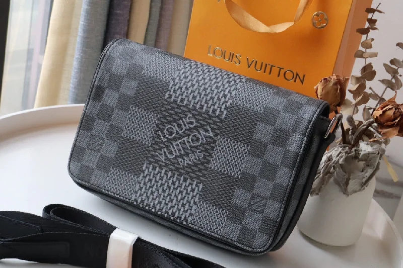 Louis Vuitton Studio Messenger Damier Graphite Gray For Men. Men-s Bags. Shoulder And Crossbody Bags 9.3in/25.3cm LV N50013