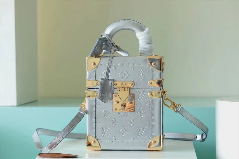 Louis Vuitton The Camera Box Monogram Empreinte By Nicolas Ghesquiere Light Blue For Women. Women-s Handbags. Shoulder And Crossbody Bags 9.3in/16cm LV