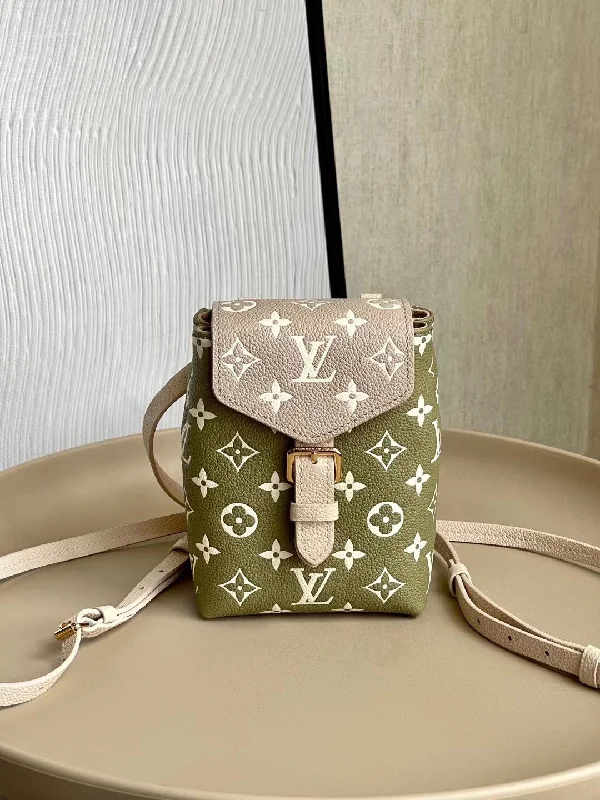 Louis Vuitton Tiny Backpack Monogram Empreinte Khaki For Women. Women-s Bags 19cm LV M81351