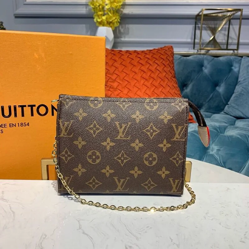 Louis Vuitton Toiletry Pouch On Chain Monogram Canvas For Women. Women-s Bags. Shoulder And Crossbody Bags 7.5in/19cm LV M47544