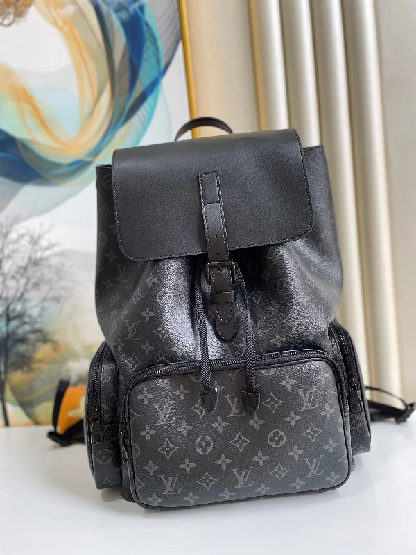 Louis Vuitton Trio Backpack Monogram Eclipse Canvas Black By Virgil Abloh For Men. Men-s Bags 44cm LV M45538