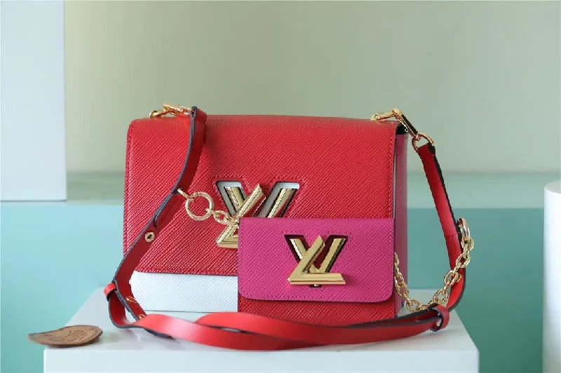 Louis Vuitton Twist MM Bag Epi Red/ Pink For Women. Women-s Handbags. Shoulder and Cross Body Bags 9.1in/23cm LV