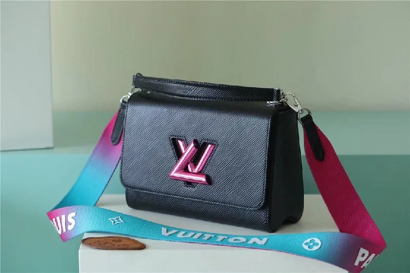 Louis Vuitton Twist MM Bag. Shoulder and Cross Body Bags For Women Black 9.1in/23cm LV M59416