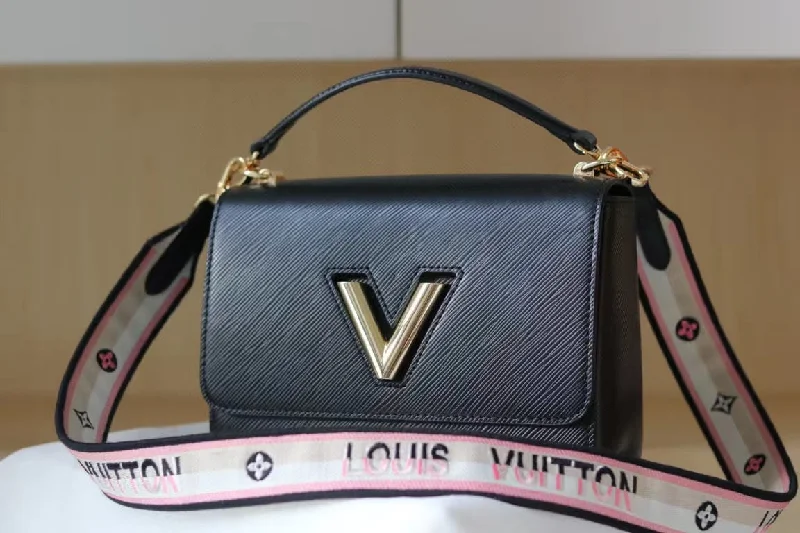 Louis Vuitton Twist MM Monogram Blossoms Black For Women. Women-s Handbags. Shoulder And Crossbody Bags 9.1in/23cm LV M57505