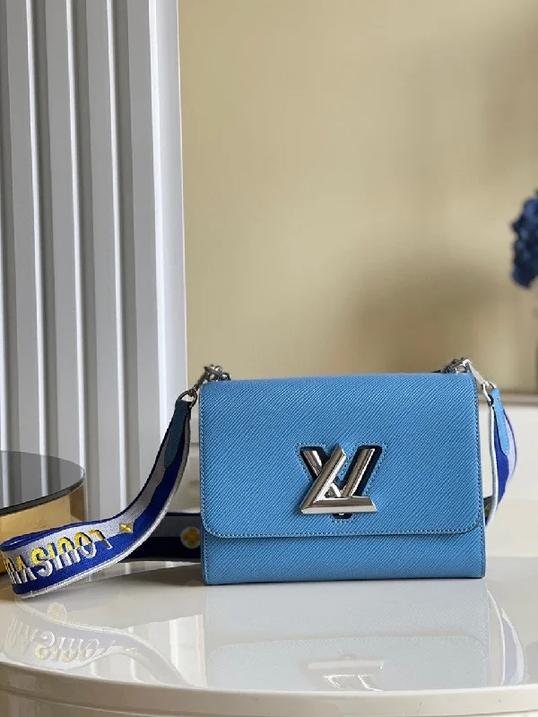 Louis Vuitton Twist MM Monogram Blossoms Blue For Women. Women Handbags. Shoulder And Crossbody Bags 9.1in/23cm LV M57505