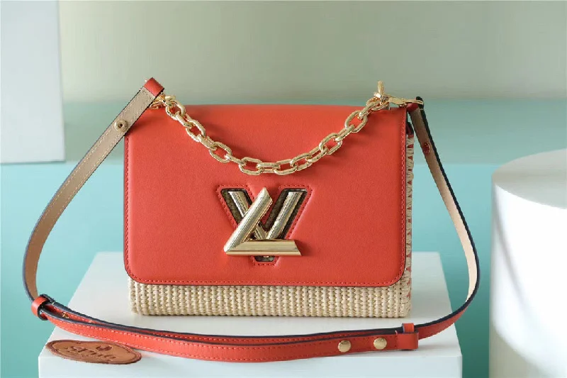 Louis Vuitton Twist MM Raffia Caramel For Women. Women-s Handbags. Shoulder And Crossbody Bags 9.1in/23cm LV M57648