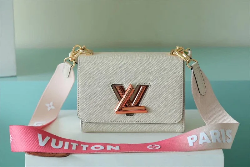 Louis Vuitton Twist PM Bag. Shoulder and Cross Body Bags For Women Quartz White 7.5in/19cm LV M59687