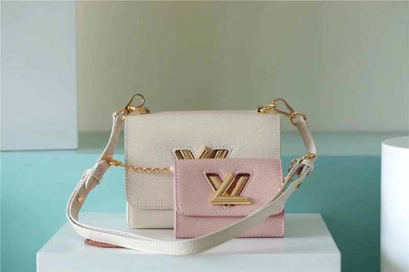 Louis Vuitton Twist PM Bag. Shoulder and Cross Body Bags For Women Taupe Brown / Pink 7.5in/19cm LV M59886